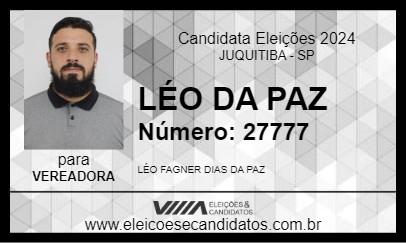 Candidato LÉO DA PAZ 2024 - JUQUITIBA - Eleições