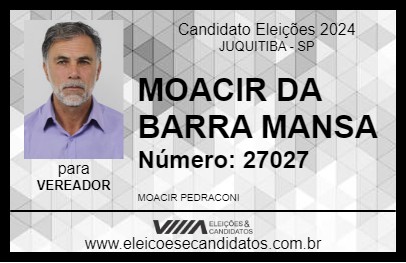 Candidato MOACIR DA BARRA MANSA  2024 - JUQUITIBA - Eleições