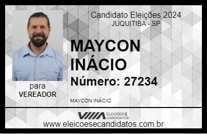 Candidato MAYCON INÁCIO  2024 - JUQUITIBA - Eleições