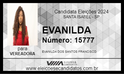 Candidato EVANILDA 2024 - SANTA ISABEL - Eleições