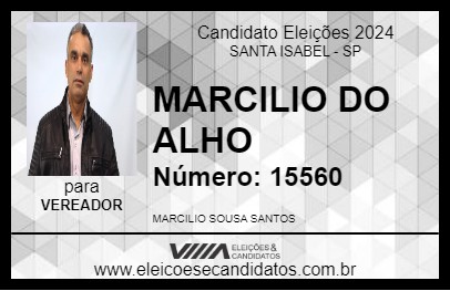 Candidato MARCILIO DO ALHO 2024 - SANTA ISABEL - Eleições