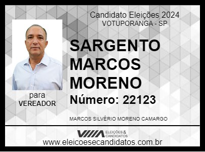 Candidato SARGENTO MARCOS MORENO 2024 - VOTUPORANGA - Eleições