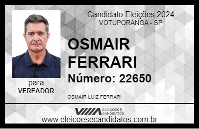 Candidato OSMAIR FERRARI 2024 - VOTUPORANGA - Eleições