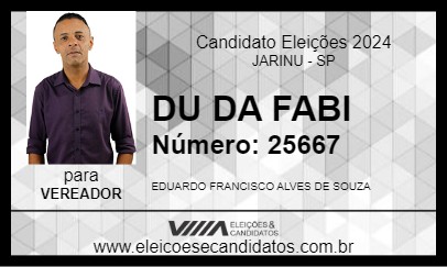 Candidato DU DA FABI 2024 - JARINU - Eleições