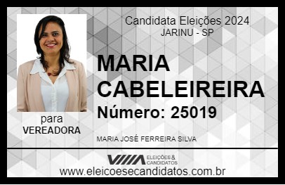 Candidato MARIA CABELEIREIRA 2024 - JARINU - Eleições