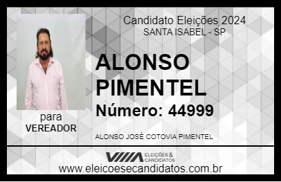 Candidato ALONSO PIMENTEL 2024 - SANTA ISABEL - Eleições