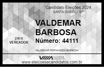 Candidato VALDEMAR BARBOSA 2024 - SANTA ISABEL - Eleições