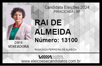 Candidato RAI DE ALMEIDA 2024 - PIRACICABA - Eleições