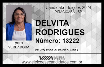 Candidato DELVITA RODRIGUES 2024 - PIRACICABA - Eleições