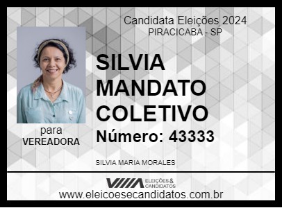 Candidato SILVIA MANDATO COLETIVO 2024 - PIRACICABA - Eleições