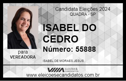 Candidato ISABEL DO CEDRO 2024 - QUADRA - Eleições