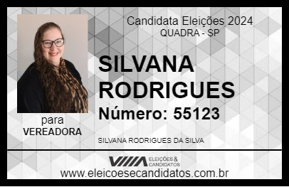 Candidato SILVANA RODRIGUES 2024 - QUADRA - Eleições