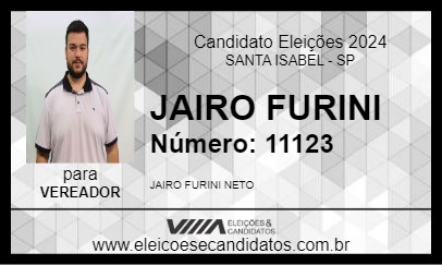 Candidato JAIRO FURINI 2024 - SANTA ISABEL - Eleições