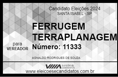 Candidato FERRUGEM TERRAPLANAGEM 2024 - SANTA ISABEL - Eleições