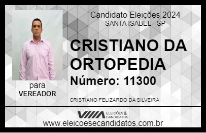 Candidato CRISTIANO DA ORTOPEDIA 2024 - SANTA ISABEL - Eleições