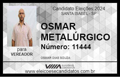 Candidato OSMAR METALÚRGICO 2024 - SANTA ISABEL - Eleições