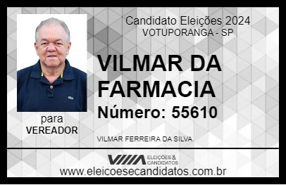 Candidato VILMAR DA FARMACIA 2024 - VOTUPORANGA - Eleições