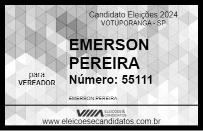 Candidato EMERSON PEREIRA 2024 - VOTUPORANGA - Eleições