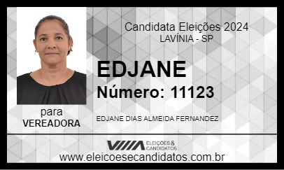 Candidato EDJANE 2024 - LAVÍNIA - Eleições