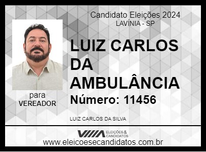 Candidato LUIZ CARLOS DA AMBULÂNCIA 2024 - LAVÍNIA - Eleições