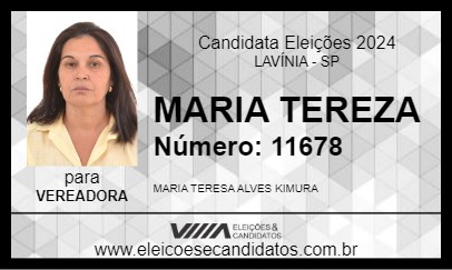 Candidato MARIA TEREZA 2024 - LAVÍNIA - Eleições