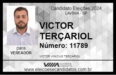 Candidato VICTOR TERÇARIOL 2024 - LAVÍNIA - Eleições