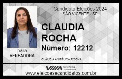 Candidato CLAUDIA ROCHA 2024 - SÃO VICENTE - Eleições