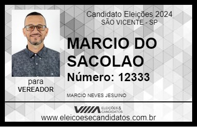 Candidato MARCIO DO SACOLAO 2024 - SÃO VICENTE - Eleições