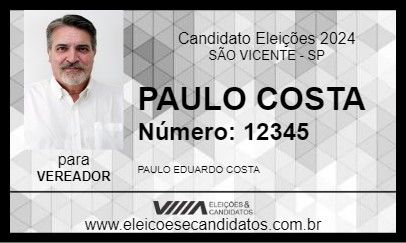 Candidato PAULO COSTA 2024 - SÃO VICENTE - Eleições