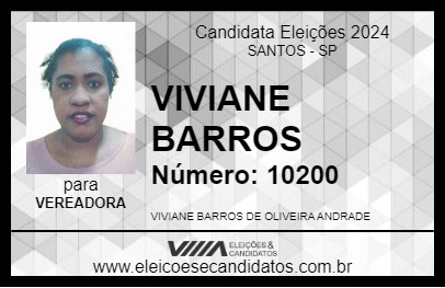 Candidato VIVIANE BARROS 2024 - SANTOS - Eleições