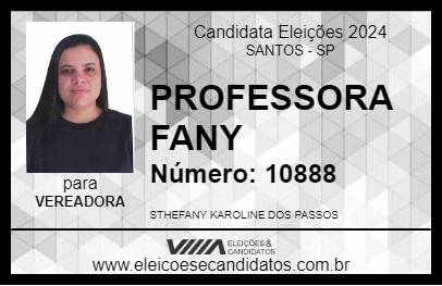 Candidato PROFESSORA FANY 2024 - SANTOS - Eleições