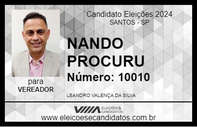 Candidato NANDO PROCURU 2024 - SANTOS - Eleições