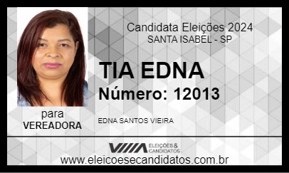 Candidato TIA EDNA 2024 - SANTA ISABEL - Eleições