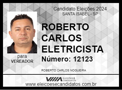 Candidato ROBERTO CARLOS ELETRICISTA 2024 - SANTA ISABEL - Eleições