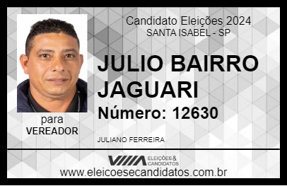 Candidato JULIO BAIRRO JAGUARI 2024 - SANTA ISABEL - Eleições