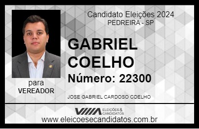 Candidato GABRIEL COELHO 2024 - PEDREIRA - Eleições