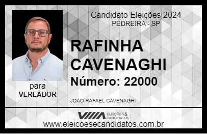 Candidato RAFINHA CAVENAGHI 2024 - PEDREIRA - Eleições