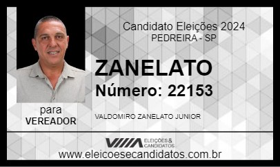 Candidato ZANELATO 2024 - PEDREIRA - Eleições