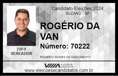 Candidato ROGÉRIO DA VAN 2024 - SUZANO - Eleições