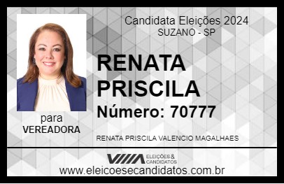 Candidato RENATA PRISCILA 2024 - SUZANO - Eleições