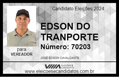 Candidato EDSON DO TRANPORTE 2024 - SUZANO - Eleições