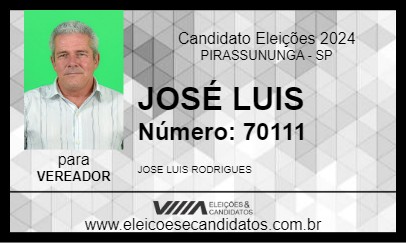 Candidato JOSÉ LUIS 2024 - PIRASSUNUNGA - Eleições