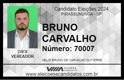 Candidato BRUNO CARVALHO 2024 - PIRASSUNUNGA - Eleições