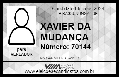 Candidato XAVIER DA  MUDANÇA 2024 - PIRASSUNUNGA - Eleições