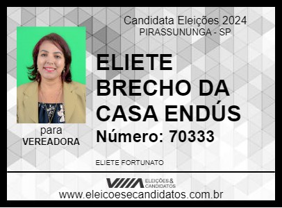 Candidato ELIETE BRECHÓ DA CASA EMAÚS 2024 - PIRASSUNUNGA - Eleições