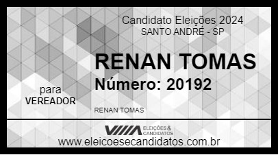 Candidato RENAN TOMAS 2024 - SANTO ANDRÉ - Eleições