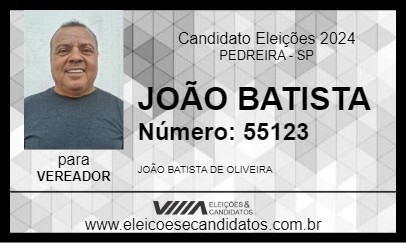 Candidato JOÃO BATISTA 2024 - PEDREIRA - Eleições