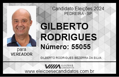 Candidato GILBERTO RODRIGUES 2024 - PEDREIRA - Eleições