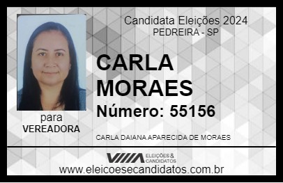 Candidato CARLA MORAES 2024 - PEDREIRA - Eleições