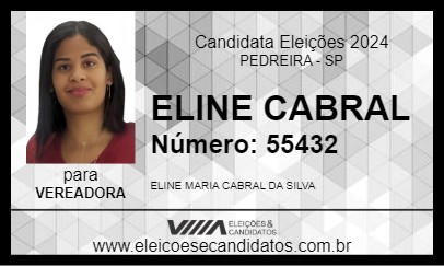 Candidato ELINE CABRAL 2024 - PEDREIRA - Eleições